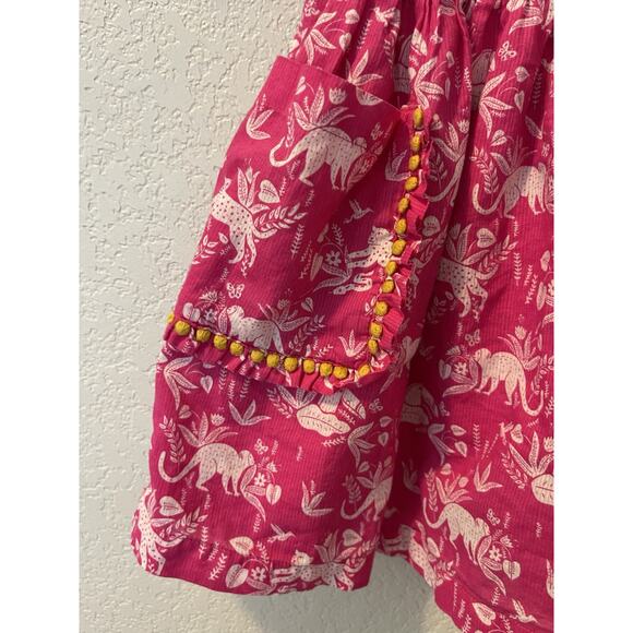 Mini Boden Pink Floral Animal Print elastic waist lined skirt Girls 6-7 - Picture 3 of 7